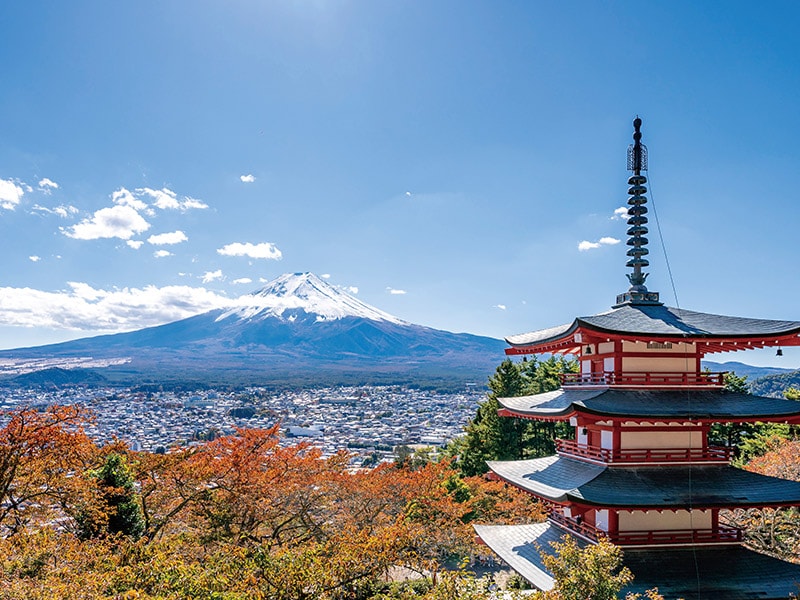 Mt. Fuji, five-story pagoda