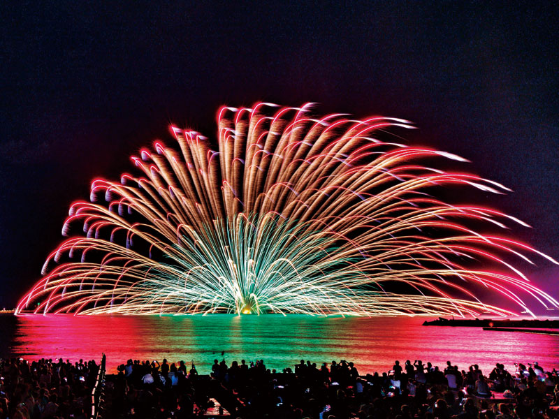 A two-day tour featuring the Mikuni Fireworks Festival, where approximately 15,000 fireworks light up the night sky, and three spectacular scenic spots in Fukui.